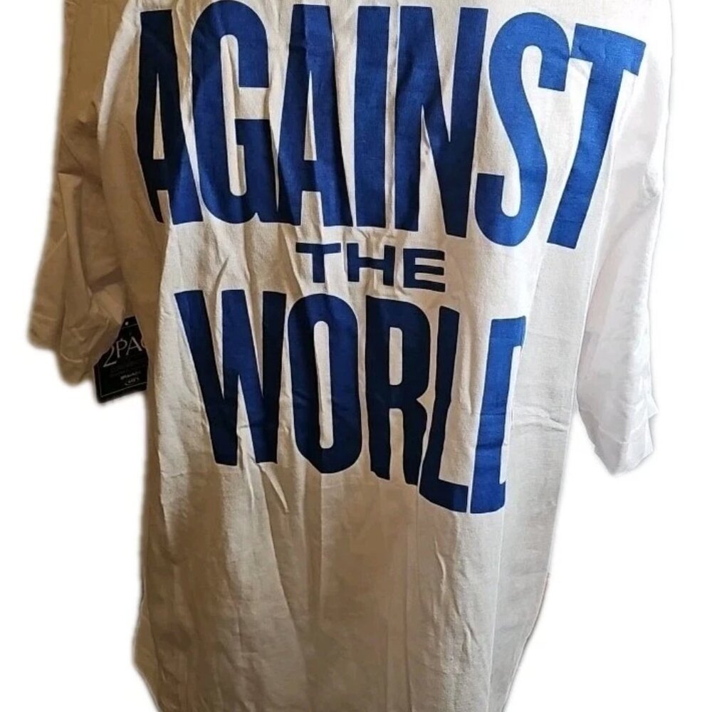 Tupac Me Against The World Double Sided Graphic Shirt 2Pac Brand Size Large Wht - Picture 5 of 10